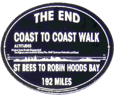 Our target - the C2C sign at the Bay Hotel in Robin Hood's Bay