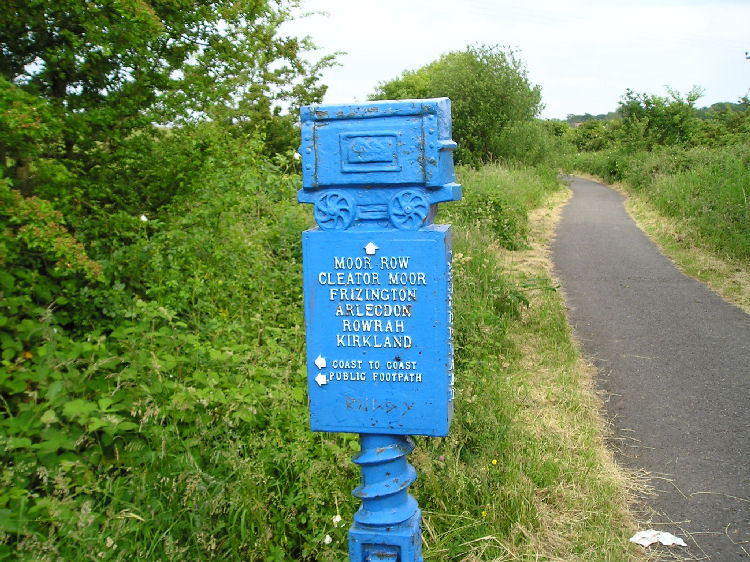 Sign to Moor Row on the old railway