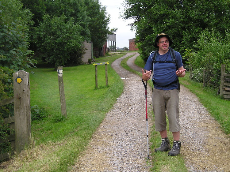 mmmmm I wonder which way? (this farmer was obviously fed up with C2Cers walking through his farm and put 3 signs pointing left leaving anyone in no doubt)