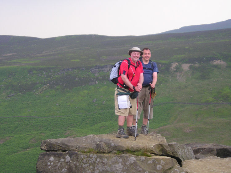 Me and Dale on top of the Wainstones (what you can't see are my legs turning to jelly due to the sheer drop on one side)