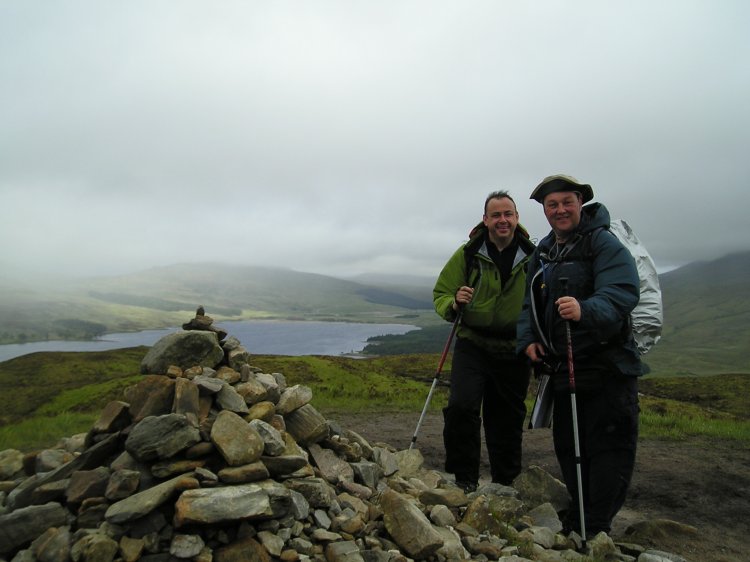 Dale and me at top of climb out of Bridge of Orchy. Loch Tulla in background